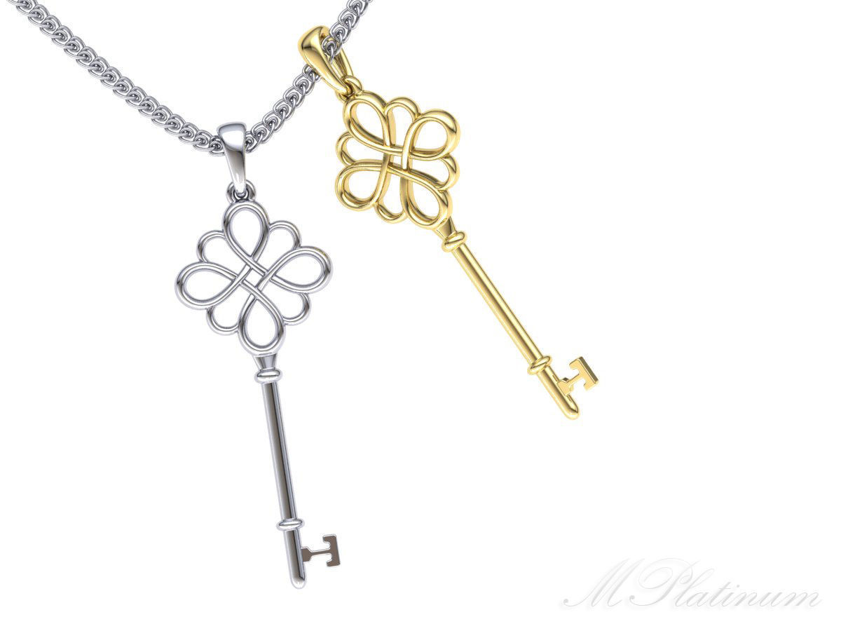 tiffany key 0061 gold buy 3d model diamond silver jewellery tifanny pendant jewelry pendants 3D print model - Mito3D