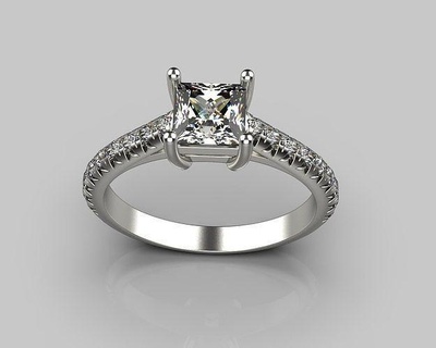 Tiffany luxo diamante anel 47 joalheria gema precioso quilate ouro imprimível brilhante moda jóias tiffanyring 3dmodel 3ddesign 3dprint mulheres noivado prata argolas 3d print model - Mito3D