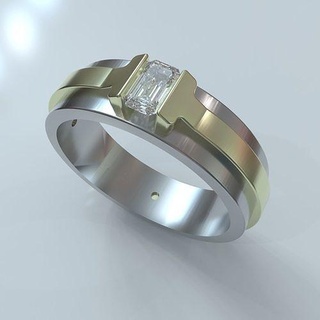 Tiffany homens anel ouro brilhante gema combinação 3dm argolas joalheria diamante imprimível prata jóias jóia Casamento noivado moda Projeto design real 3d print model - Mito3D