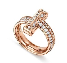 tiffany pave ring jewelry gem luxury gold carat brilliant woman fashion rings 3d print model - Mito3D