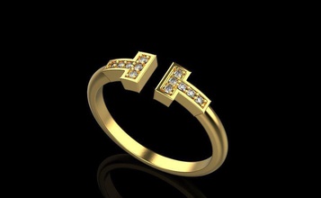 tiffany ring tiffany ring brend gold jewelary jewelry rings 3d print model - Mito3D