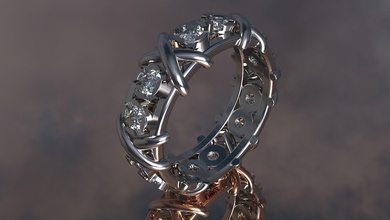 tiffany ring jewelry gold silver printable diamond jewel jewellery wedding engagement gem fashion platinum engagem brilliant beauty brillant rings 3d print model - Mito3D