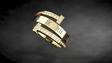 Tiffany Ring Nummer Ringe Schmuck Gold druckbar Diamant Juwel Schriftart Silber 3d print model - Mito3D