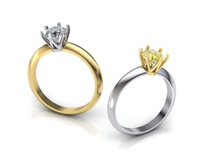 tiffany ring 1ct stein klassisch schmuck kaufen 3d modell tifanny gold juwel silber ringe usa kanada 3d print model - Mito3D