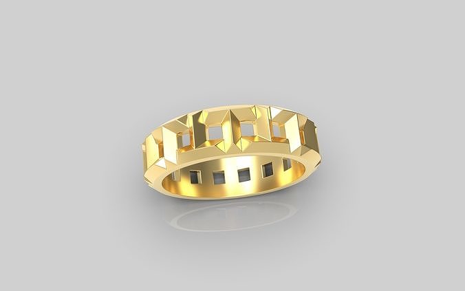 tiffany squillare 3d Stampa modello gioielleria oro anelli diamante stampabile 3D print model - Mito3D