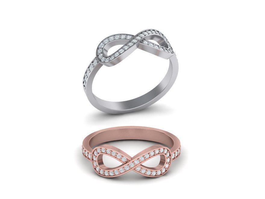 infinito anillo amor 3dmodel tiffany comprar 3d modelo diamante oro joyería joya anillos estados unidos canadá imprimible 8ring israel australia unido estados 3D print model - Mito3D