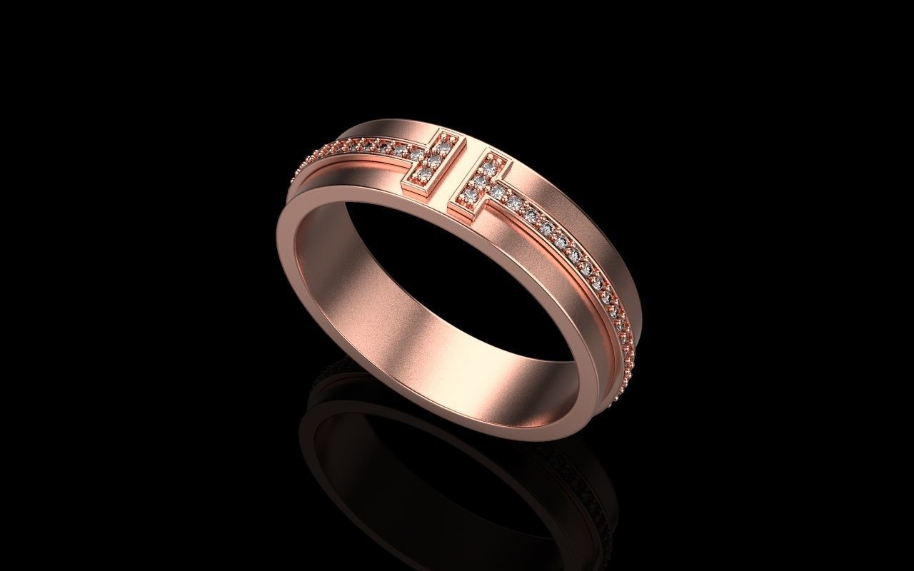 tiffany bague taille 19 4 gemme platine argent or rose brillant bijoux anneaux imprimable diamant sterling mode beauté mariage bijou engagement solitaire 3D print model - Mito3D