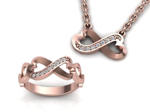 tiffany anello ciondolo 0190 gioielli argento oro di diamanti stampabile la sterlina matrimonio vintag cad diamante collana gioiello tiffanyring infinito cuore anelli 3d print model - Mito3D