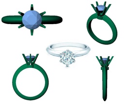 tiffany solitario anillo escenario joyería lujo platino tifany joya diamante 1ct anillos 3d print model - Mito3D