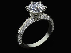 Tiffany Stil Diamant Ring Schmuck Juwel wertvoll Luxus Karat Gold druckbar brillant Mode Juwelen Tiffanyring 3dmodel 3ddesign 3dprint Frauen Verlobungsring Ringe 3d print model - Mito3D