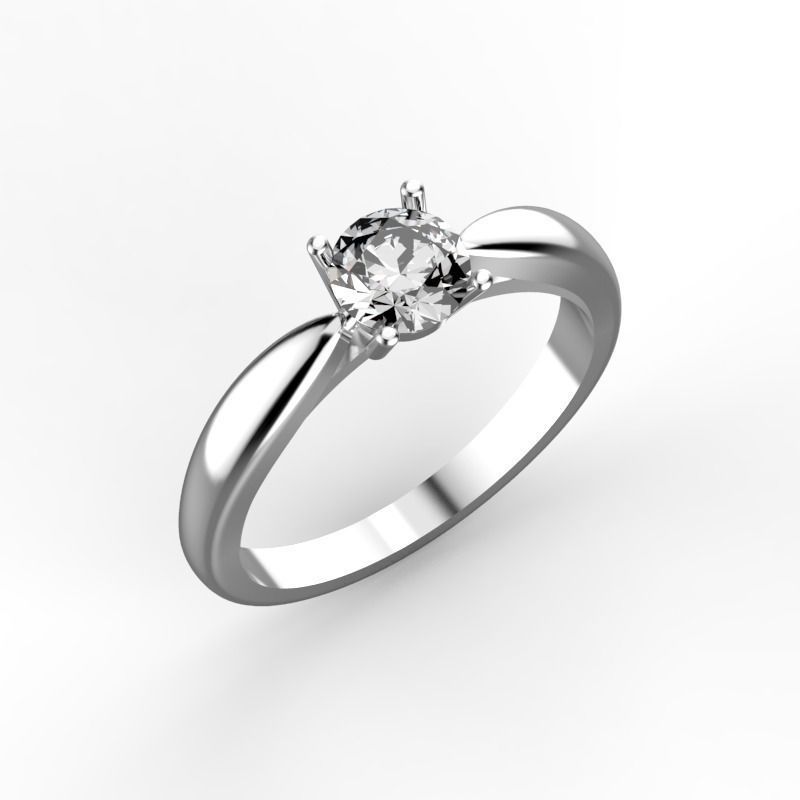 tiffany estilo noivado anel argolas diamante jóias joalheria ouro joias diamantes precioso jóia 3D print model - Mito3D