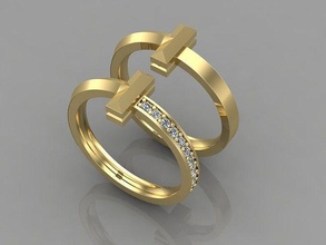 tiffany co t1 ring tiffanyandco tifany tifani tiffani edelsteine modering gold schmuck goldring ringe brillant diamant mode 3d print model - Mito3D