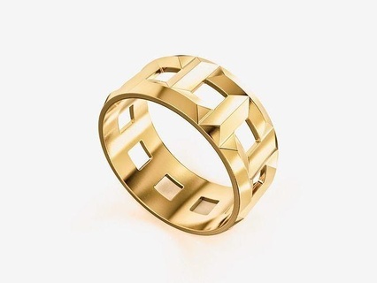 Tiffany 8 mm anel Tiffany ouro Projeto joalheria coleção argolas 3d print model - Mito3D
