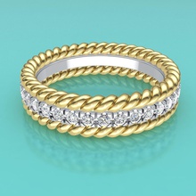 tiffany deux de corde anneau mariage bande 17mm petits diamants 3d p bijoux engagemet le diamant brillant l'anneau la mode or imprimable d'argent ruby saphir l'émeraude vintage beauté cnc d'impression les anneaux 3d print model - Mito3D