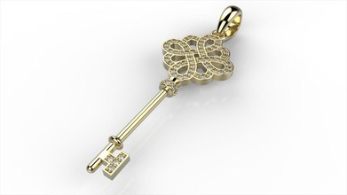 tiffanykey jewelry pendant gold jewel gem diamond platinum pendants 3d print model - Mito3D