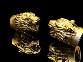tigre lion têtes collier bijoux imprimable or colliers 3d print model - Mito3D