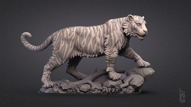 kaplan hayvanlar kedi yırtıcı doğa memeli panter vahşi yün canavar yaratık taşlar çizgili pençeleri kuyruk pençeler puma leopar kaplanlar Sanat heykeller 3d print model - Mito3D