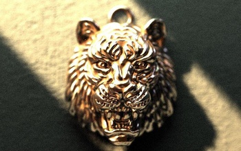 tiger jewelry pendant silver angry ahtung character nature hunt pendants 3d print model - Mito3D