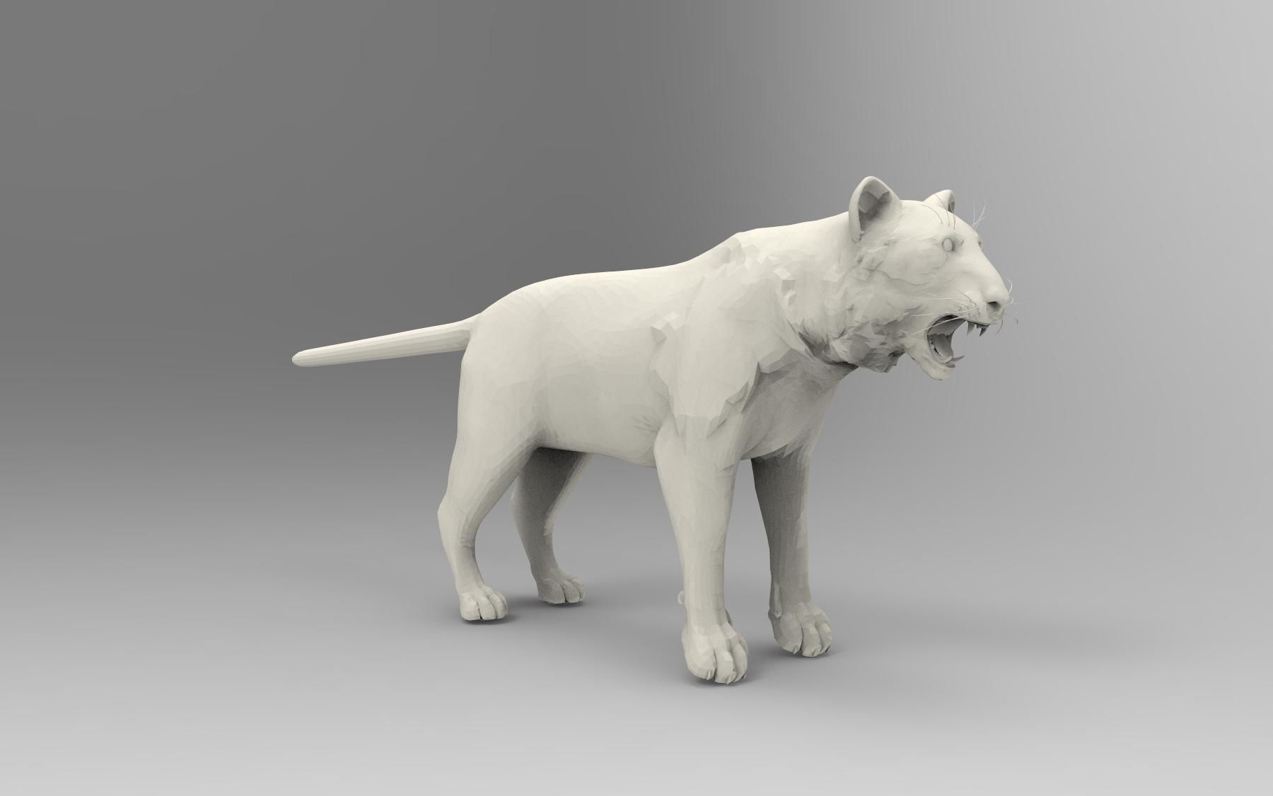 tigre 3d imprimible animales juguetes impresión juegos 3D print model - Mito3D