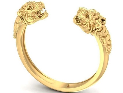 Tigre brazalete hombres 2805 joyería joya Moda accesorios oro diamante hombre diseño Feng Shui anillos 3d print model - Mito3D