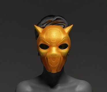 Tiger Konzept Gesicht Cosplay Maske stl Spiele Kopf Helm Tier Charakter druckbar sci fi Idee Maskerade Kunst 3d print model - Mito3D