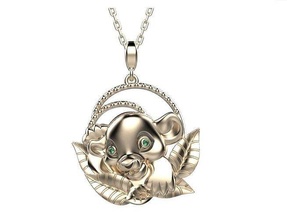 tiger cub model 157 gold pendant jewelry ring ruby sapphire emerald day wedding jewellery lion simba necklace printable silver gem jewel pendants 3d print model - Mito3D