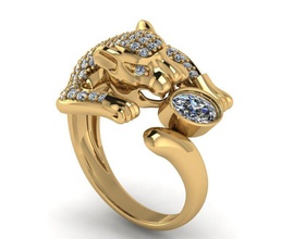 tiger diamond jewelry ring logo rings pendants print design monument art gold platinum download silver dragon caiters jewel modern monkey 3d print model - Mito3D
