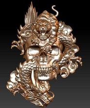 tigre Dragão pingente cara joalheria prata imprimível ouro pingentes 3d print model - Mito3D