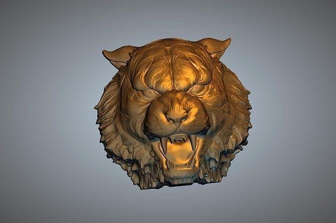 tiger face art design decoration sculpture statue picture image gallery wall mirror artcam abstract contemporary houseware deco modern easel interior 3d print model - Mito3D
