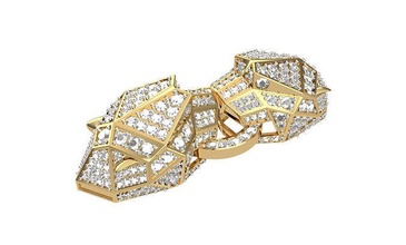 tigre viso braccialetto gioielleria lusso oro Leone diamante 3d 3dprint stampabile braccialetti 3d print model - Mito3D