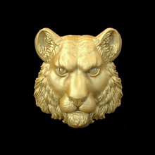 tiger head sculpture relief feline statue cad printable cnc animal 3d angry high polygon wild obj stereolithography stl jewelry pendants 3d print model - Mito3D