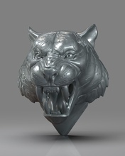 tigre cabeza number01 anatomía estudiar músculos ecorche esqueleto animales mamífero león leopardo molino gato arte esculturas 3d print model - Mito3D