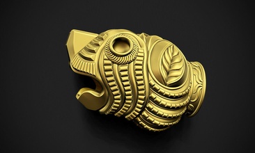 tigre cabeza indio arte león brazalete trozo tradicional rugido joya reloj joyería 3d print model - Mito3D