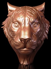 tigre cabeça numero 05 arte escultura estátua animal ilustração anatomia retrato esculturas 3d print model - Mito3D