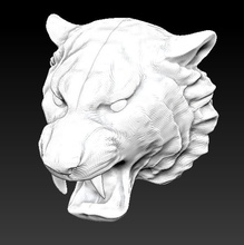 tiger head cat lion animal bust statue puma print printable art sculptures angry roar wild scary forest jungle anatomy african 3d print model - Mito3D