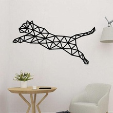 tigre pulando poligonal parede arte decoração 3d 2d painel saltar 3d print model - Mito3D