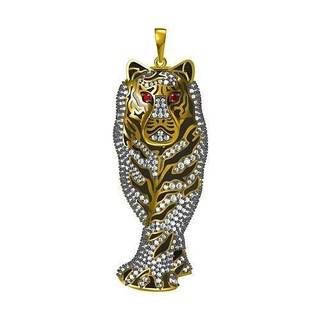 tiger pendant uniq antiq art deco fancy bridal jewellery printable jewelry pendants 3d print model - Mito3D