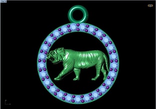 tiger pendant jewelry gold silver diamond design gem fashion rhino matrix zbrush pendants 3d print model - Mito3D