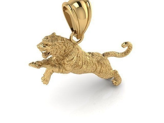 tiger pendant gold silver printable jewelry pendants 3d print model - Mito3D