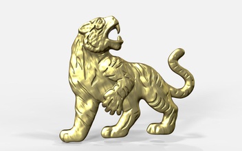tigre colgante pendiente gato joyería joya medallón bas alivio cnc escultura imprimible tallado zbrush stl obj fundición moldura molde emitir colgantes 3d print model - Mito3D