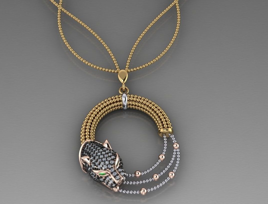 tiger pendant gold jewel prontable jewelry pendants 3D print model - Mito3D