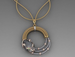tiger pendant gold jewel prontable jewelry pendants 3d print model - Mito3D