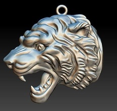 tigre colgante pendiente 3d impresión modelo anillo oro plata joyería joya moda colgantes 3d print model - Mito3D
