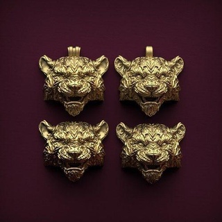 tiger pendant 3d printable animal jewelry lion cat gold animals silver wild puma panther pendants 3d print model - Mito3D