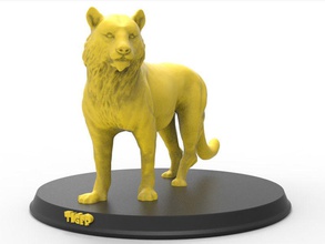 tiger druckbar katze niedlich wild tier säugetier real realistisch natur spielzeug spielzeuge statue kitty kunst skulpturen 3d print model - Mito3D