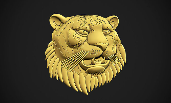 tiger relief roaring wild bengal bas 2d art lion panther cheetah leopard sculptures 3D print model - Mito3D