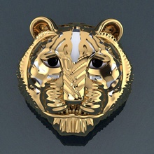 anel de tigre jóias ouro da forma sterling printable moda beleza diamante casamento o engajamento jóia platina gem bracelate cad vintag anéis 3d print model - Mito3D