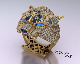 anel de tigre jóias anéis luxo homem os homens 3d print model - Mito3D