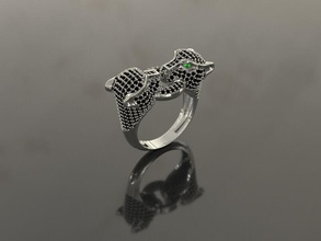 tiger ring jewelry platinum luxury fashion gem shining silver printable brilliant diamond gold finger beauty brillant animal rings 3d print model - Mito3D