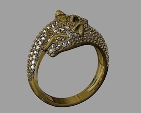 Tiger Ring Löwe Schmuck Gold Silber druckbar Diamant Juwel Hochzeit Engagement drucken Modering Mode Ringe 3d print model - Mito3D